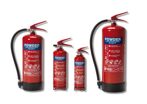 ABC Dry Powders Extinguishers (Fire Class A, B, C) 